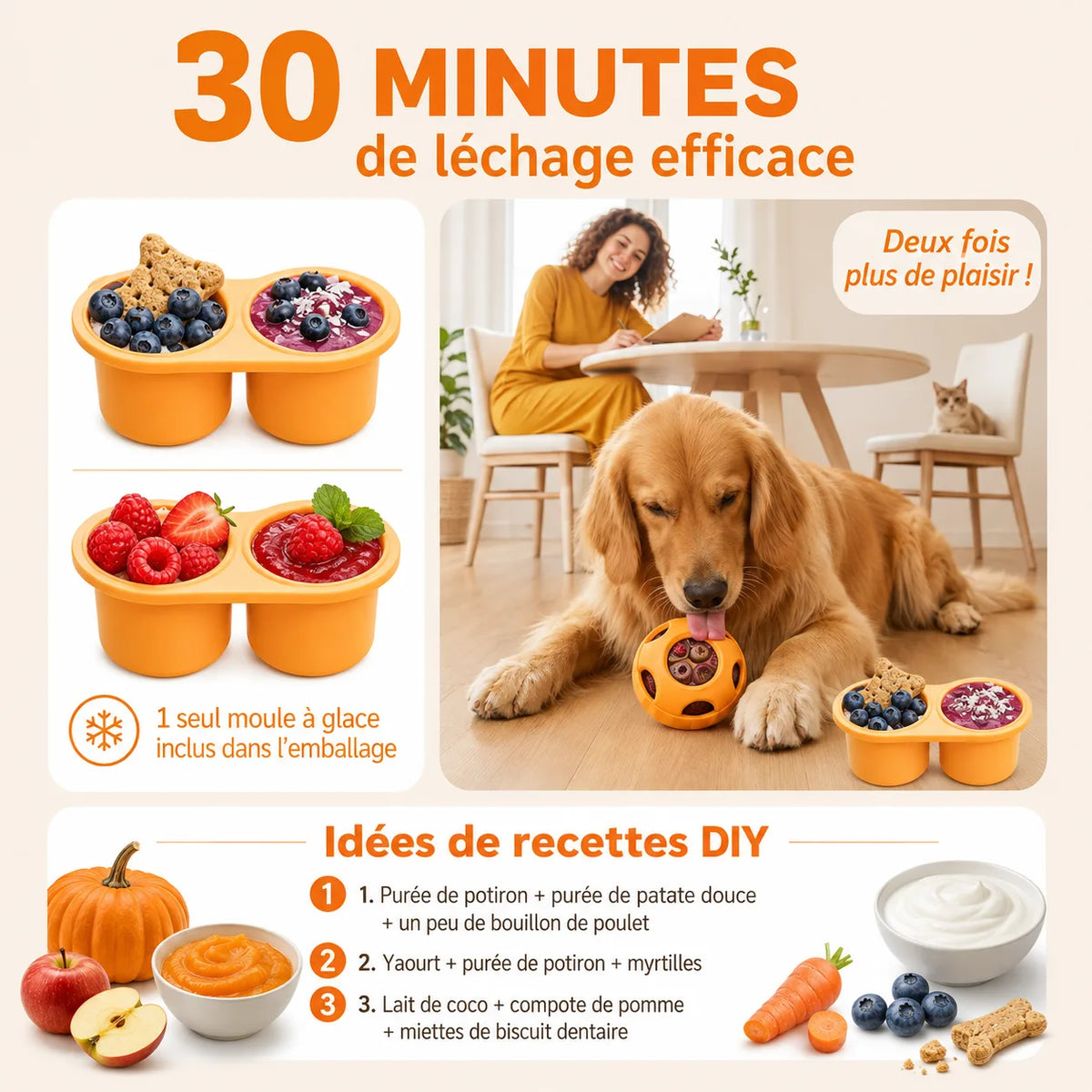 Jouet distributeur - démonstration remplissage yaourt et croquettes