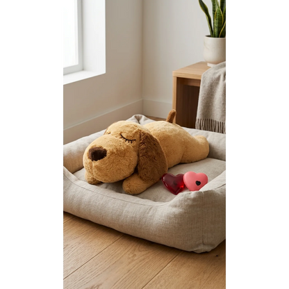 Peluche battement de cœur - test terrain avec chien anxieux
