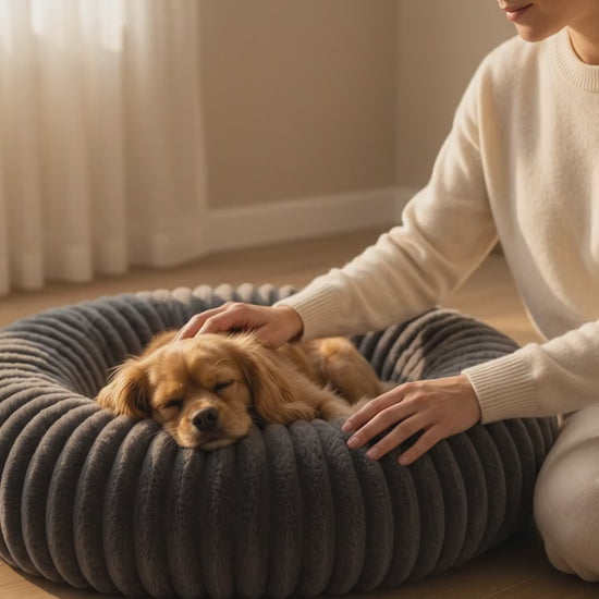 Démonstration vidéo du panier donut anti-stress pour chien - vue 360°